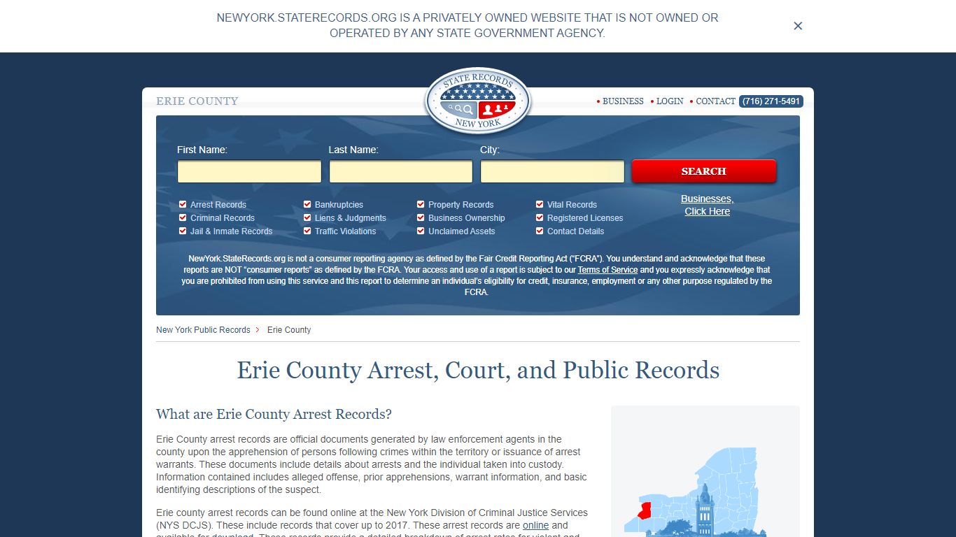 Erie County Arrest, Court, and Public Records